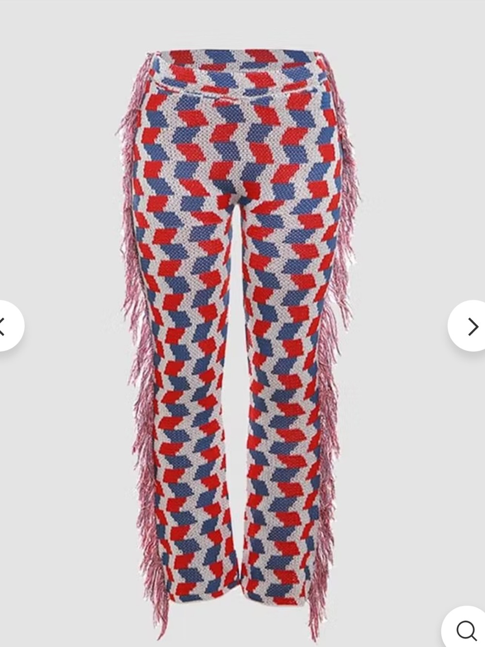 Red, White , & Blue Fringe Knit Pants